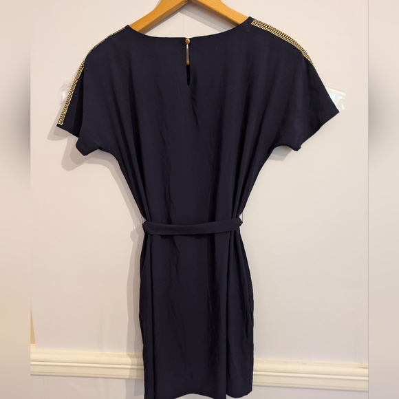 Armani Exchange Eggplant Gold Embellished Shoulders Mini Dress - Picture 8 of 9